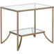 Kessler 28 X 24 inch Clear / Antique Gold Side Table